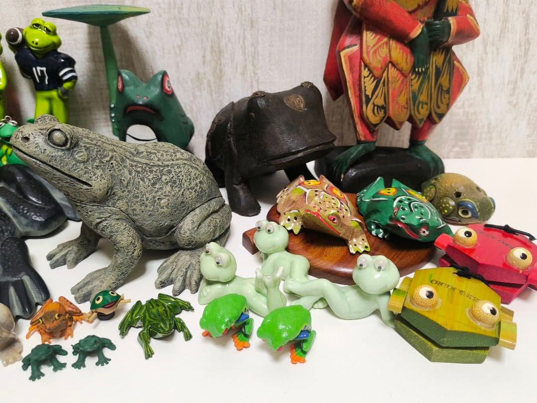 カエル 蛙 グッズ まとめ売り 陶器 鉱石 木製 楽器 幸運 置物 縁起物
