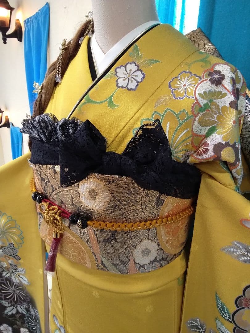 振袖フルセット、正絹振袖、成人式、重ね衿、帯揚げ帯締め、西陣袋帯、長襦袢