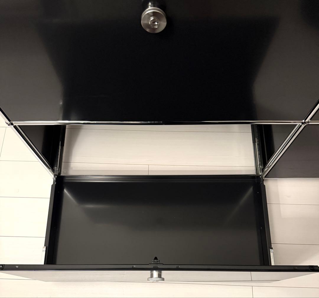 USMハラー キャビネット 正規品 鍵付き ブラック サイドボード リビング収納