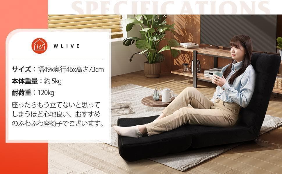 座椅子ソファー リクライニング ブラック