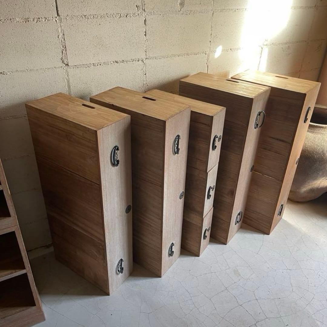 総桐箪笥　古家具　整理タンス　チェスト　5段　ローボード　アンティーク家具　骨董