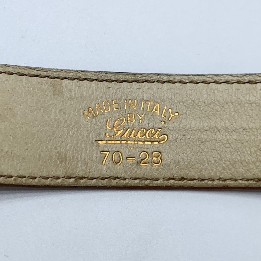 グッチ ベルト 本革 レザー バックル ゴールド金具 インターロッキングG