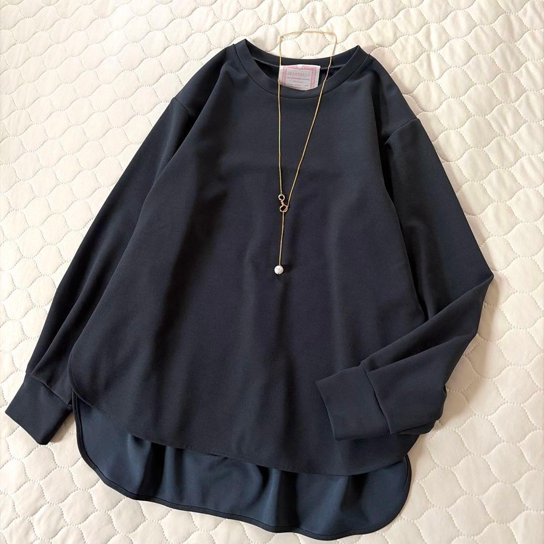 【美品】BEARDSLEY Tブラウス　サイズ0 ダークグレー