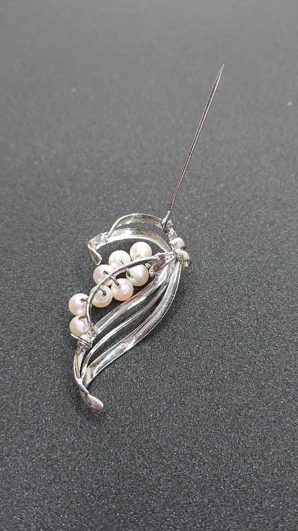 ミキモト真珠 MIKIMOTO シルバーパールブローチ 5-6mm