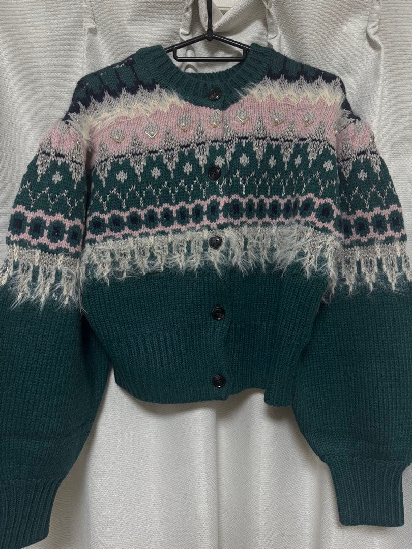 AMERI VINTAGE ノルディック柄カーディガン