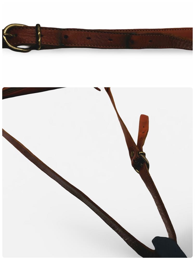 【ヴィンテージ】イルビゾンテ　ショルダーバッグ　オールレザー　茶　ロゴ型押し