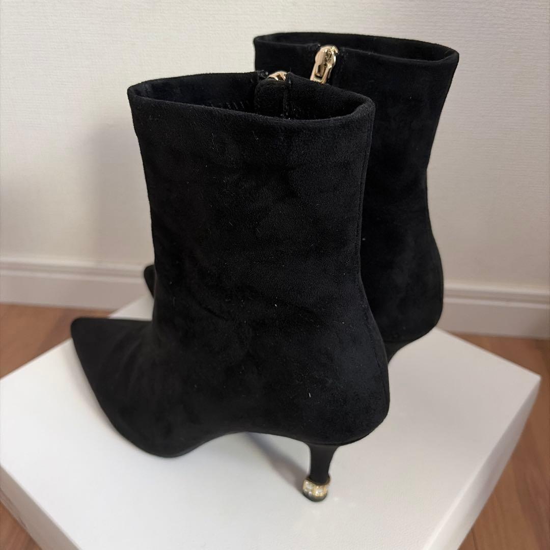 ブーツ 2WAY ビジュー×リボン ショートブーツ レディース