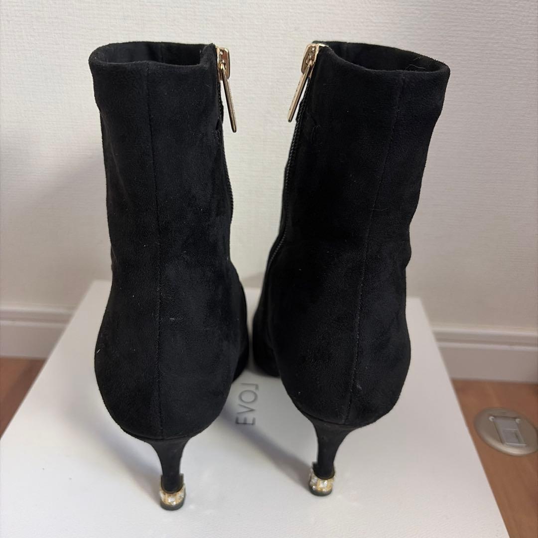 ブーツ 2WAY ビジュー×リボン ショートブーツ レディース