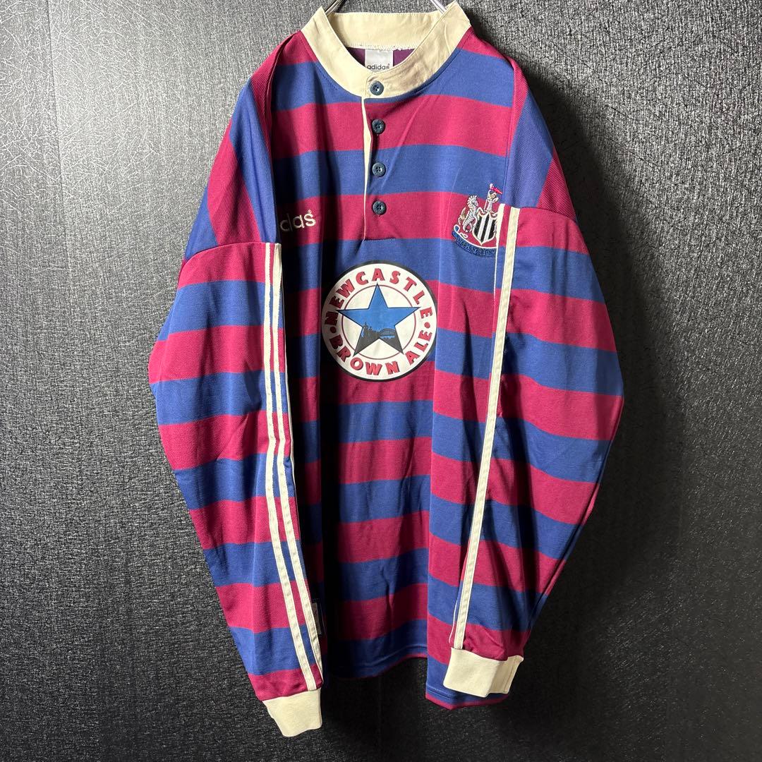 【★ニューカッスル】 古着 サッカー ゲームシャツ 長袖 XL 95年 アウェイ