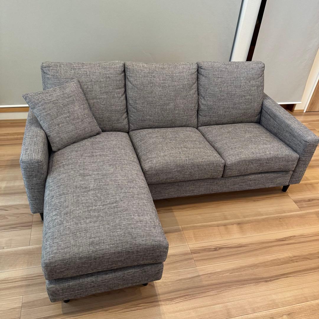 ニトリ カウチソファ 3人掛け オットマン シェーズロング NポケットA7
