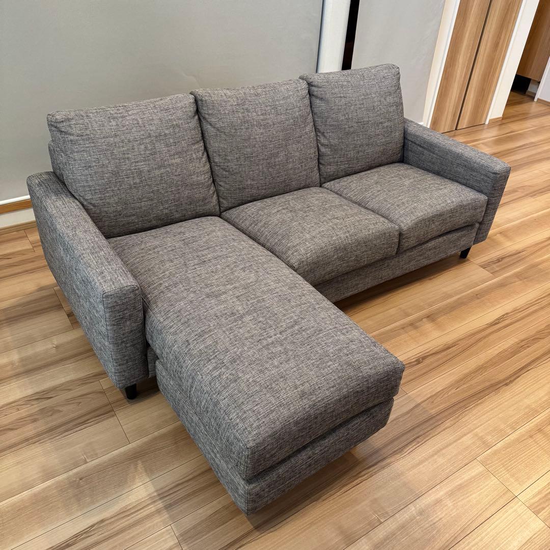 ニトリ カウチソファ 3人掛け オットマン シェーズロング NポケットA7