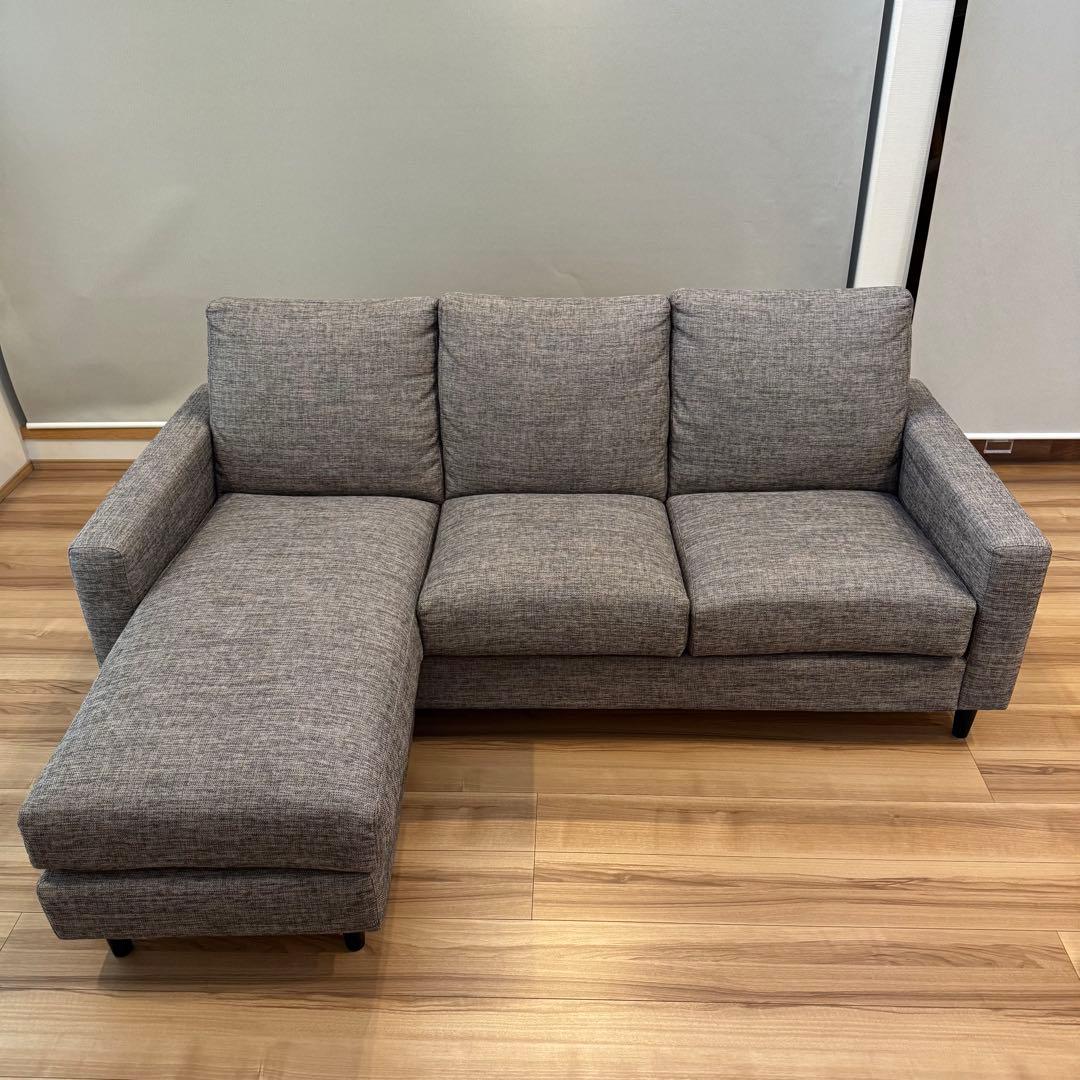 ニトリ カウチソファ 3人掛け オットマン シェーズロング NポケットA7