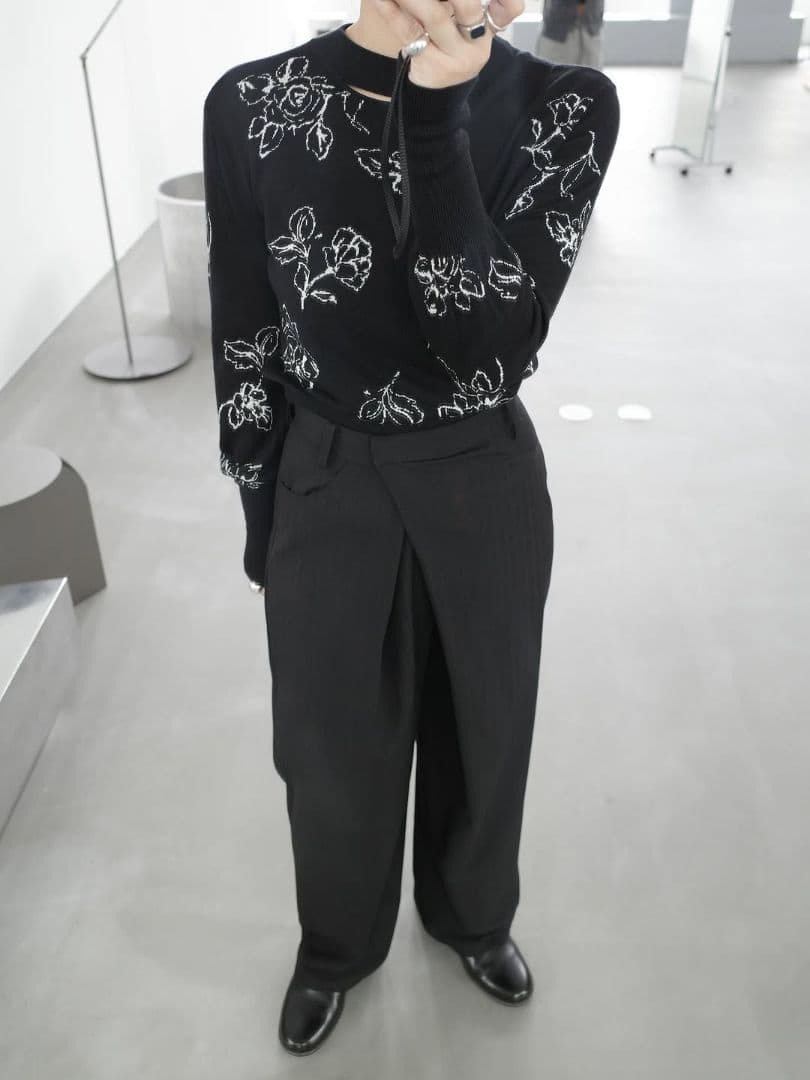 CLANE 田中みな実 THIN FLOWER W FACE CARDIGAN