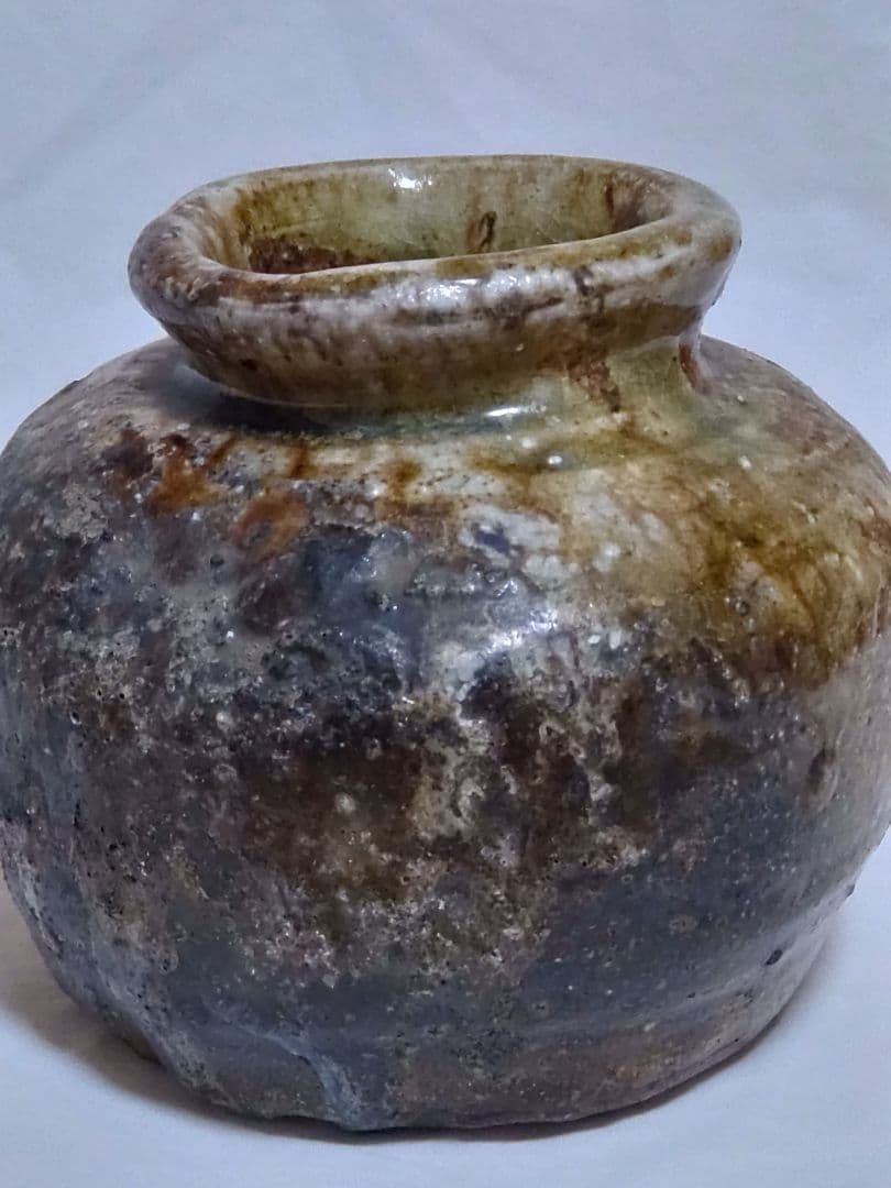 古美術　蹲型の掛け花入　置き物