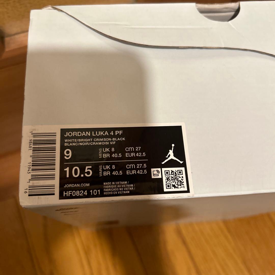 Jordan Luka 4 US 9 ホワイト/ブラック　27.0 バスケ