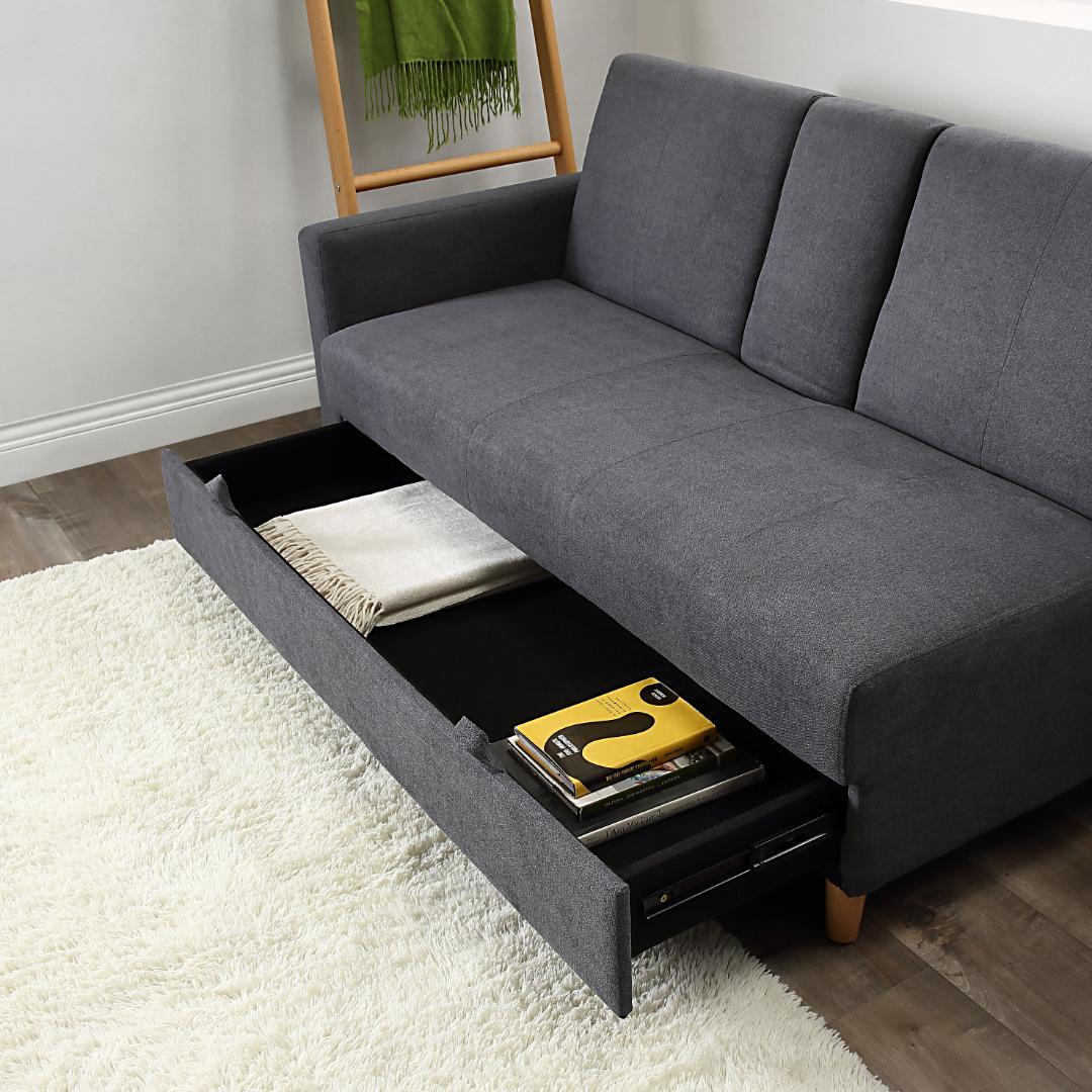 ソファー 3人掛け ソファ 多機能ソファベッド 収納機能 引き出し オットマン