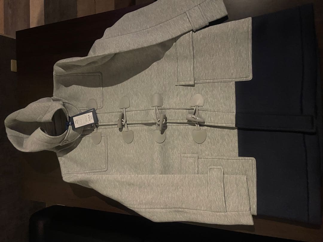 muta marine ダッフルコート グレー/ネイビー フード付き