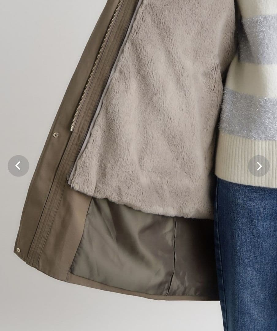 トープ　撥水　4way　フェイクファーライナー　ロング　マンパ