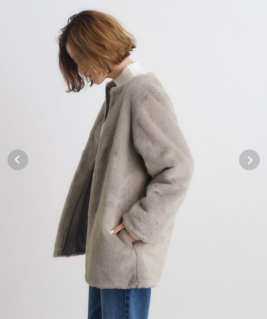 トープ　撥水　4way　フェイクファーライナー　ロング　マンパ