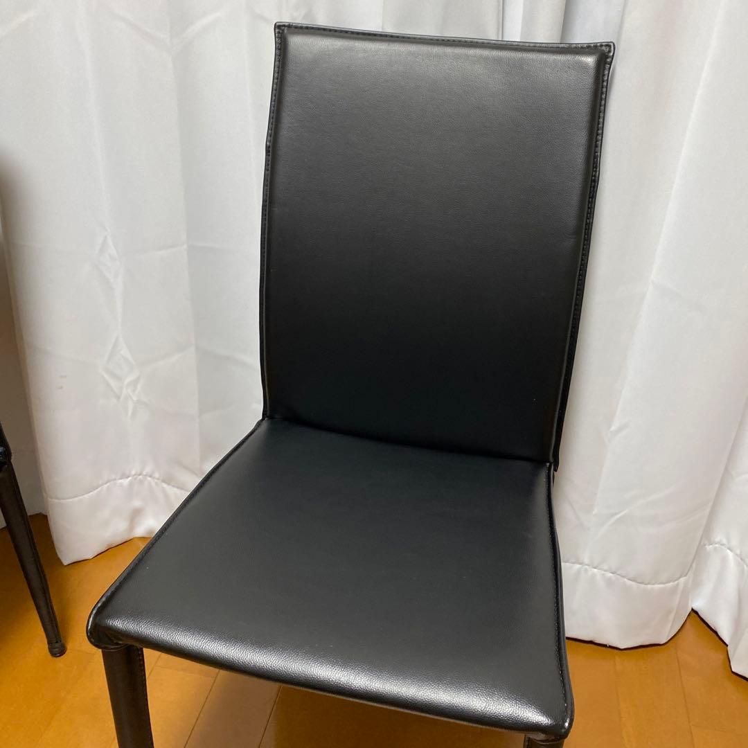 東京インテリア　ダイニングチェア　VEIN DC leather 黒　椅子
