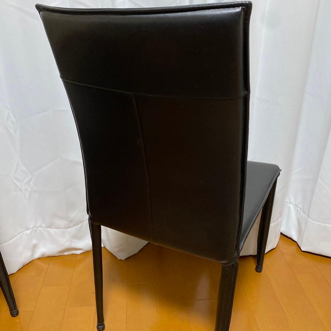 東京インテリア　ダイニングチェア　VEIN DC leather 黒　椅子