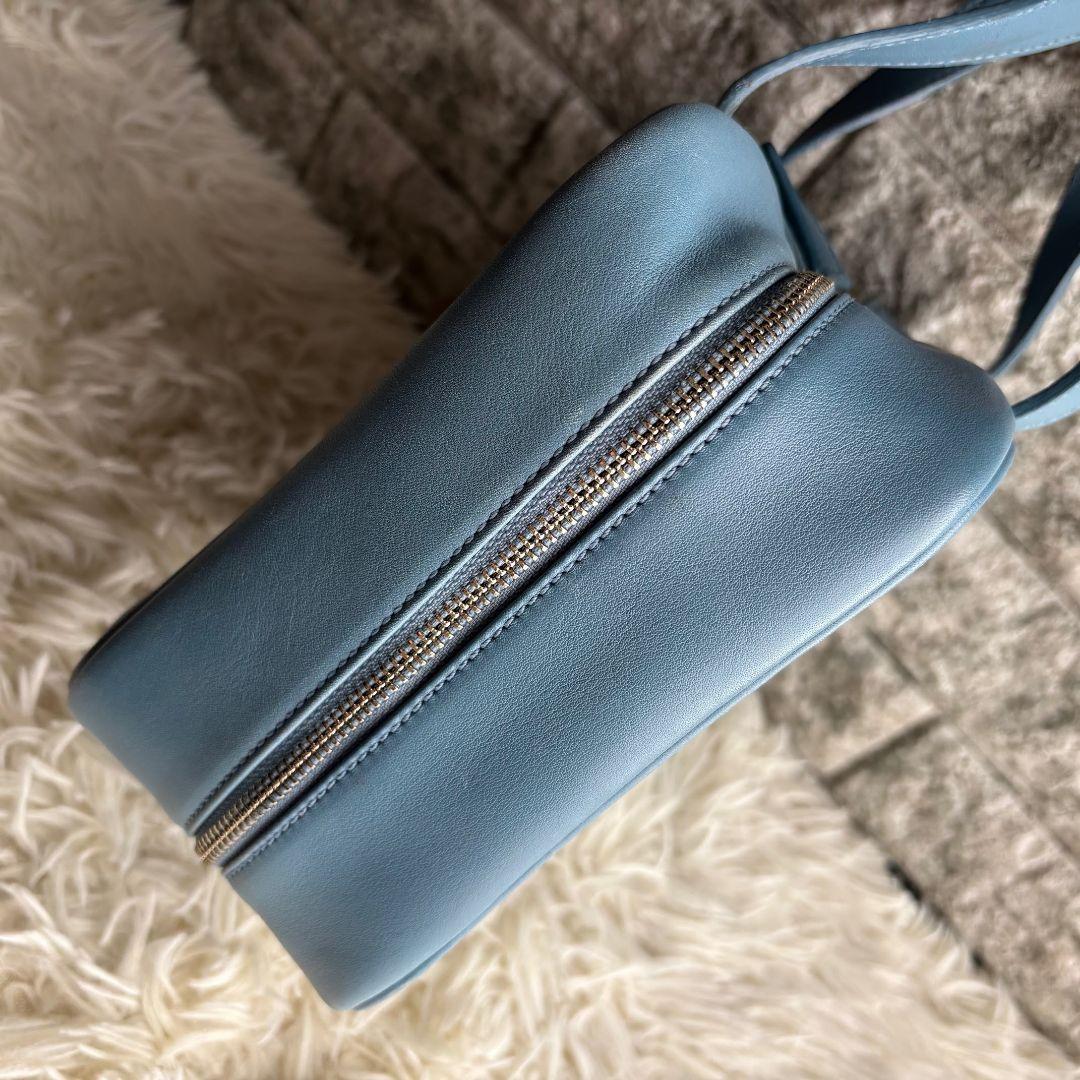 【超激レア 美品】オールドコーチ　ハンドバッグ　スクエアバッグ　レザー　ブルー系