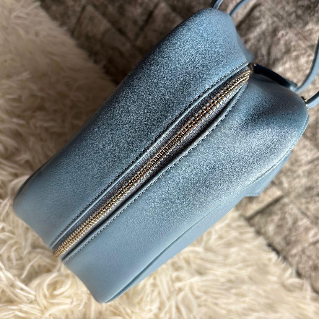 【超激レア 美品】オールドコーチ　ハンドバッグ　スクエアバッグ　レザー　ブルー系