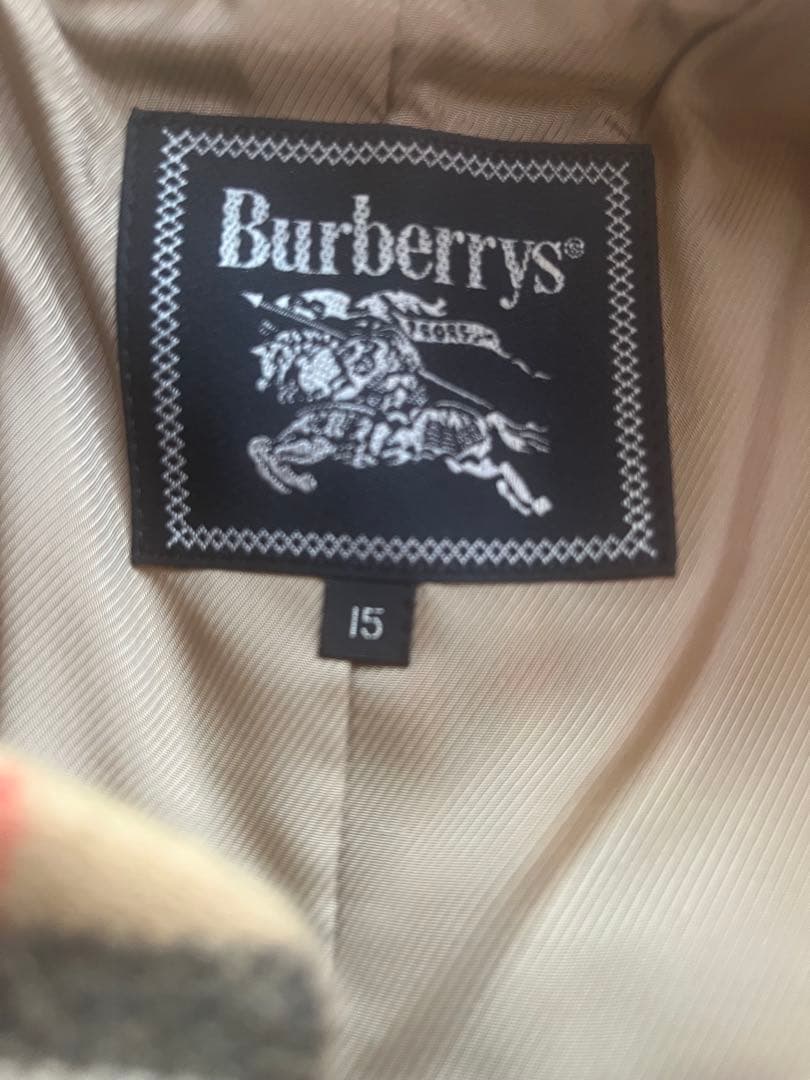 裕*様 超美品バーバリー カシミヤ混　金ボタン ノバチェック リバーコート15号