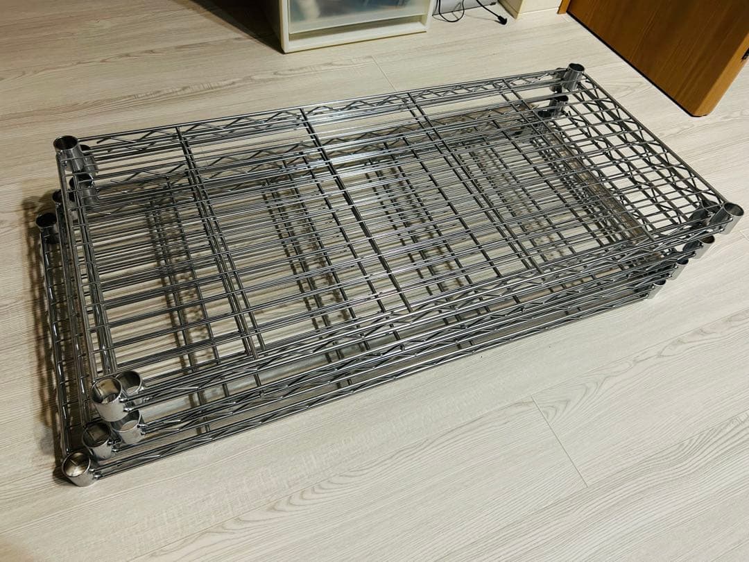 あ*ん様 スチールラック 木製天板付き(幅85cm,奥行40cm,高さ90×2c