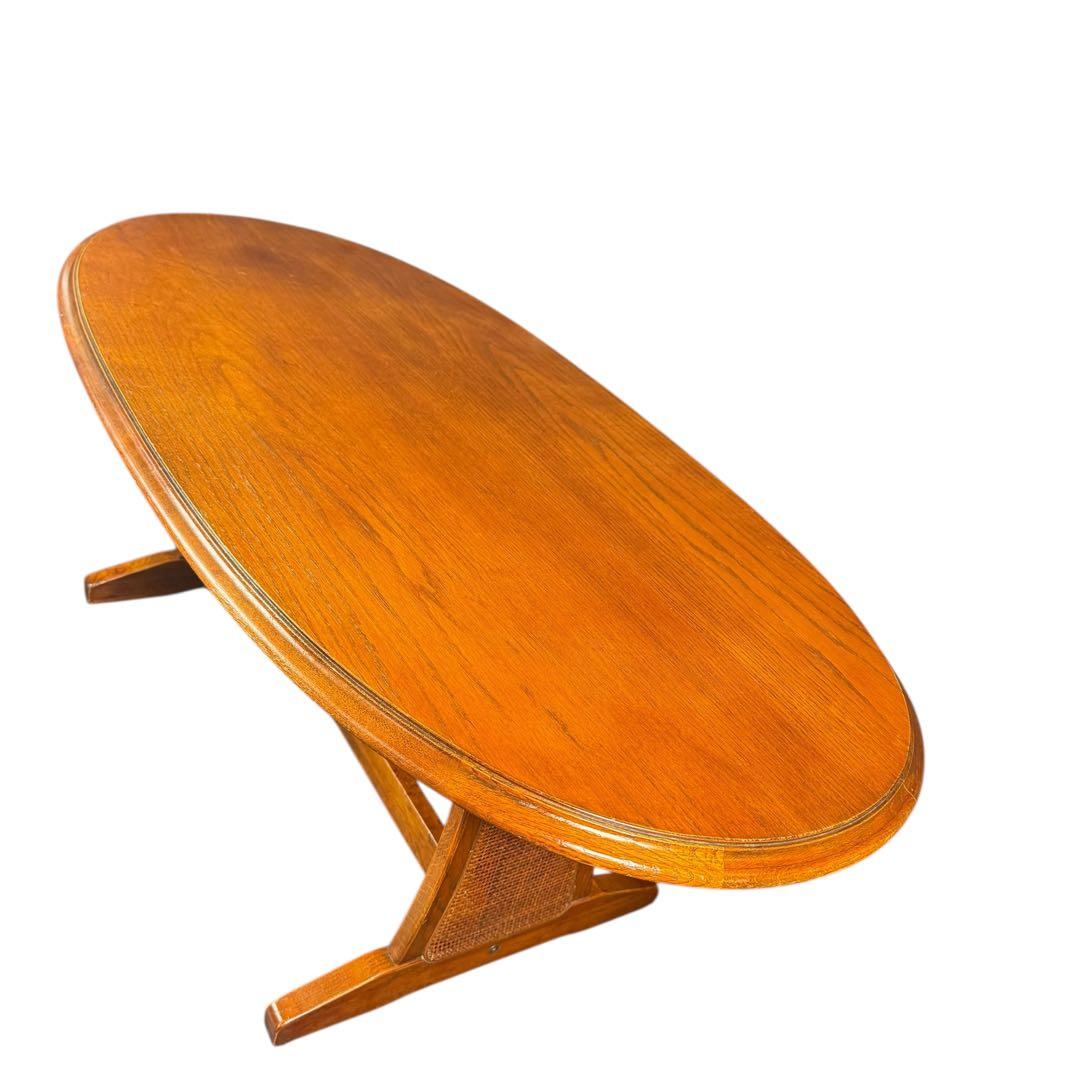 HR736 三越ブルージュ　籐　ラタン　ローテーブル　コーヒーテーブル