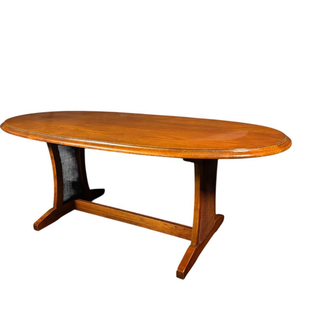 HR736 三越ブルージュ　籐　ラタン　ローテーブル　コーヒーテーブル