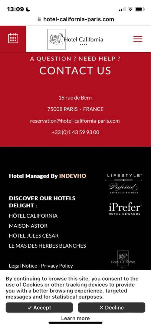 【PARISパリ】ホテルカリフォルニア　灰皿　cendrier