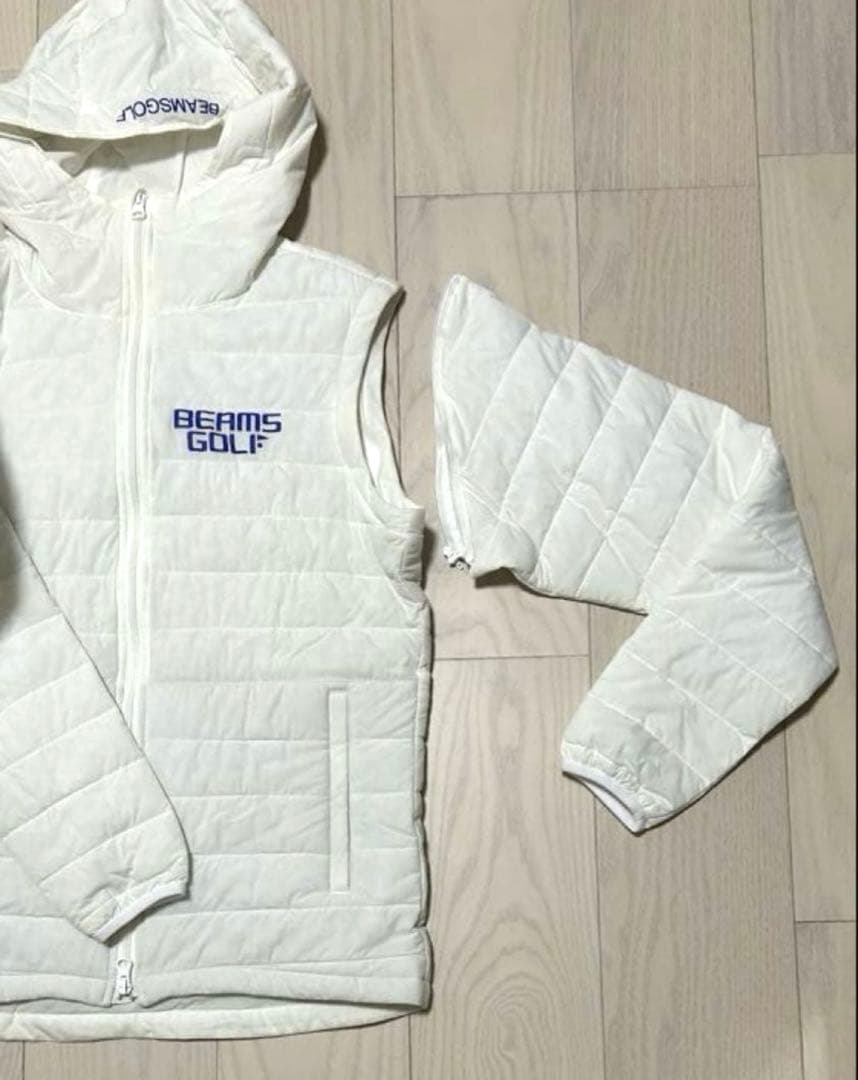 ビームスゴルフ　ホワイト中綿アウター　2way M