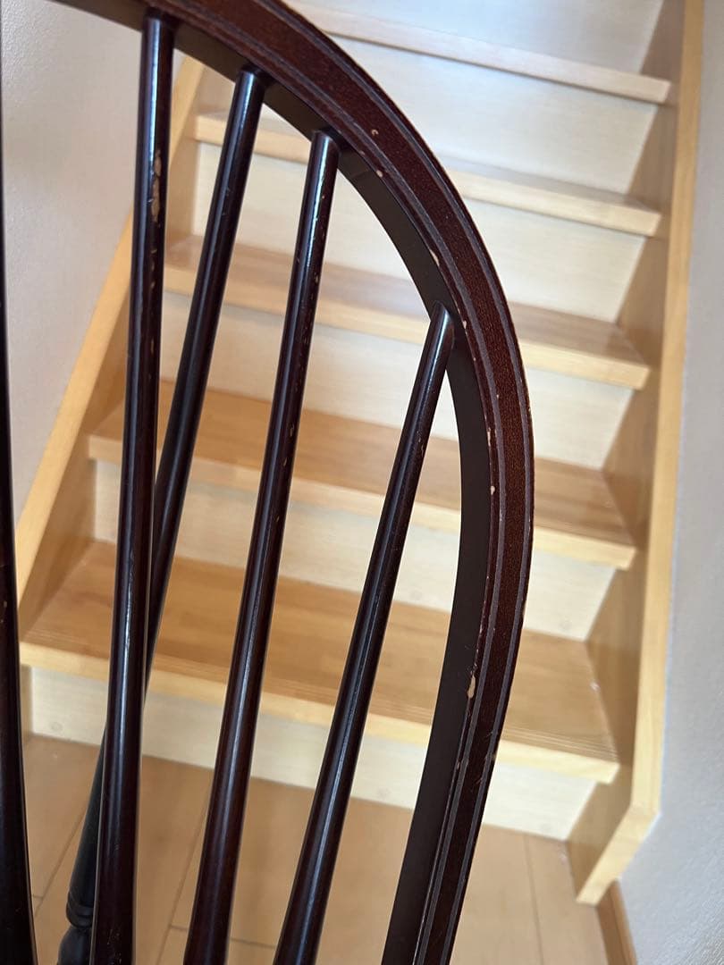 秋田木工　ヴィンテージ　チェア　希少　鋲打ち　ダークブラウン スピンドルチェア