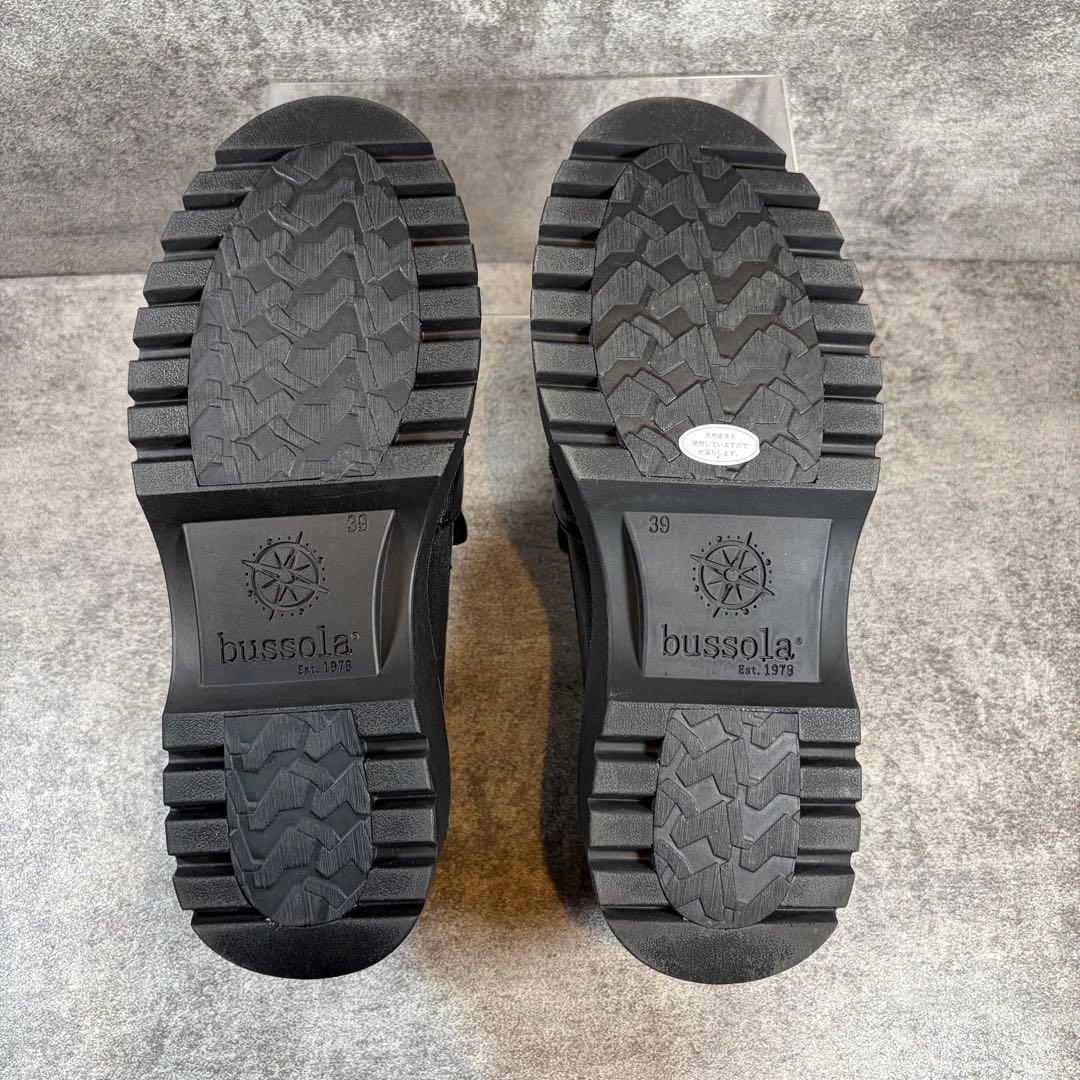 【極美品】bussola ブソラ ローファ－ ブラック レザー 本革 厚底 39