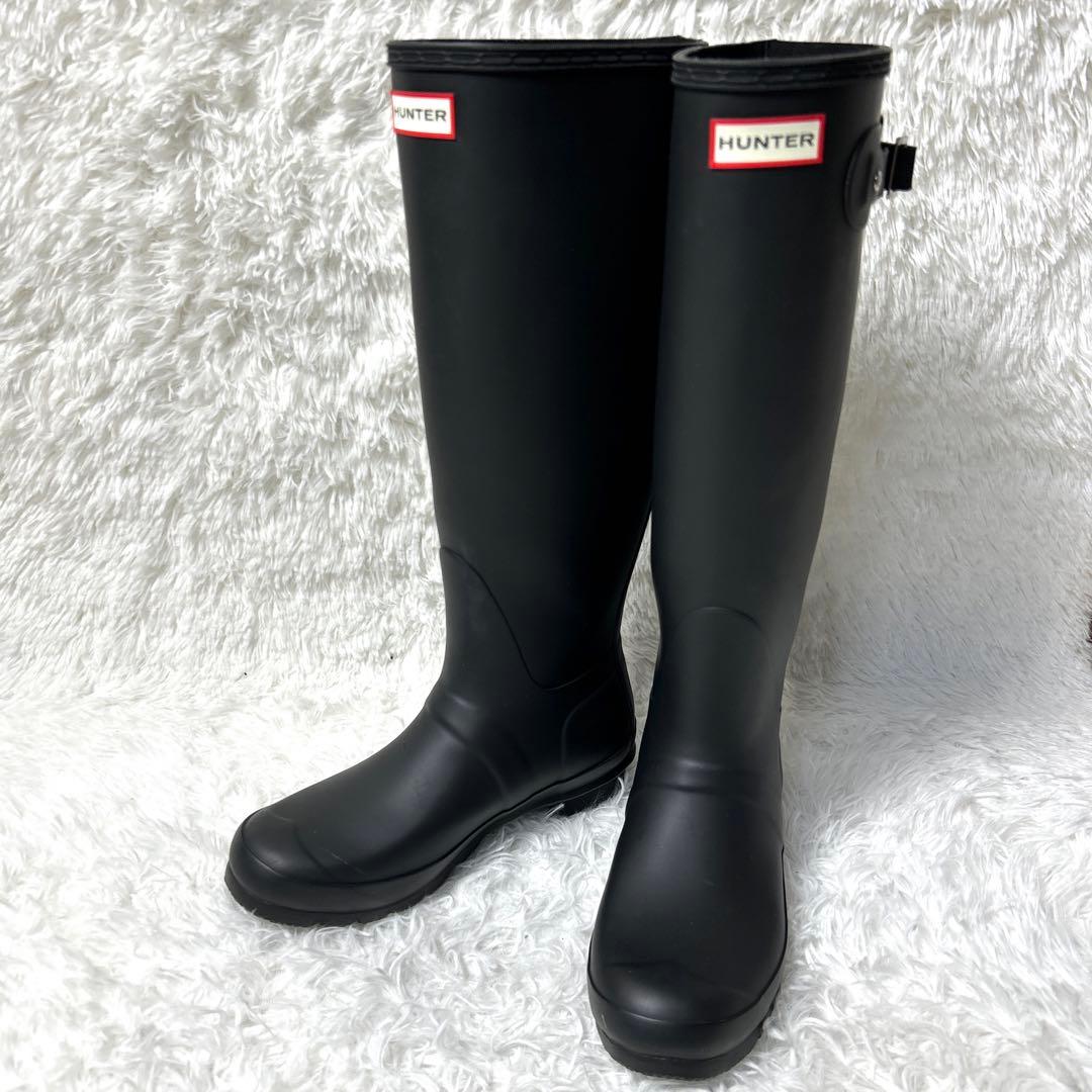 【極美品】HUNTER レインブーツロング ブラック UK6 25cm