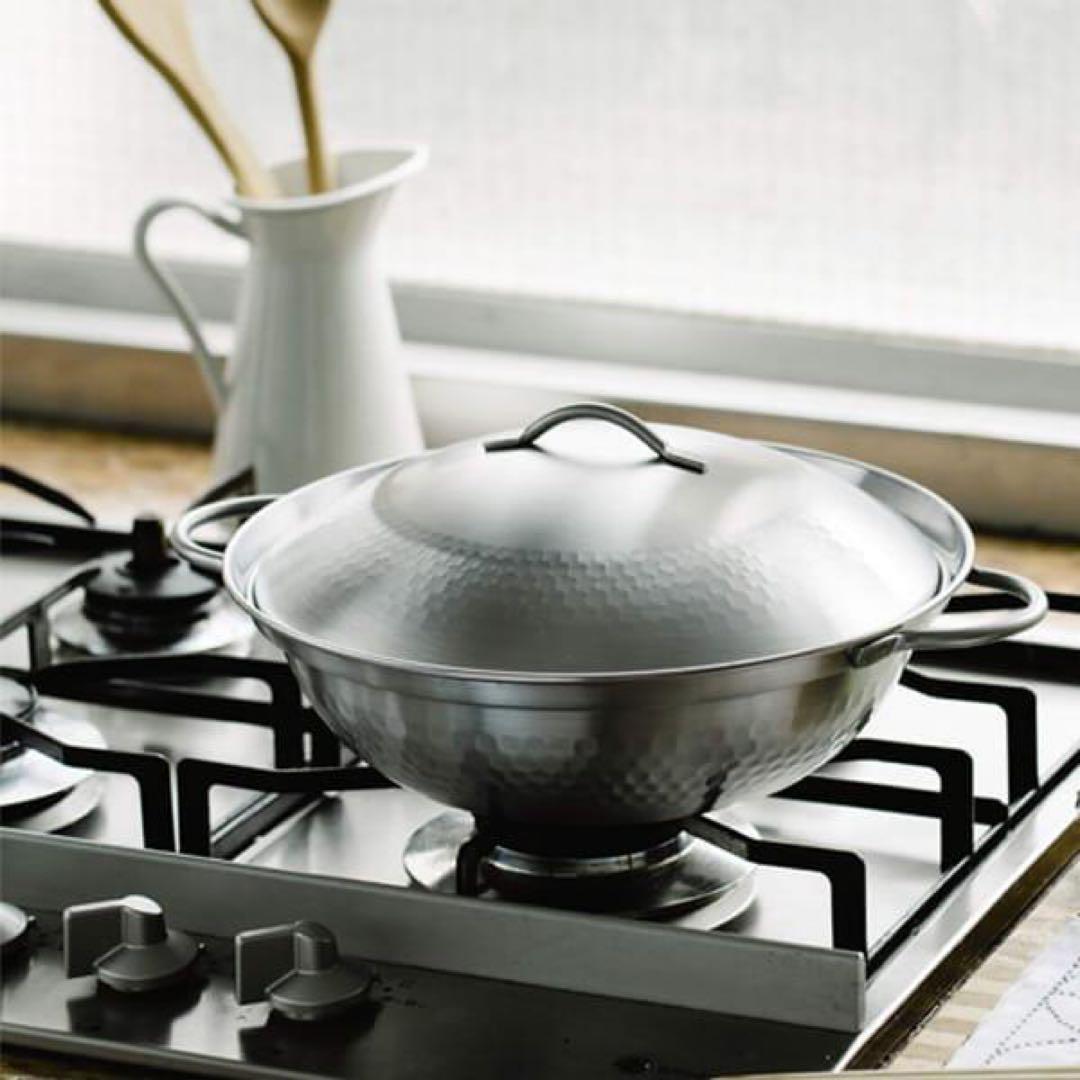 肴七味 日本製　ステンレス　卓上鍋　24cm 新潟県燕市　ミトン付き