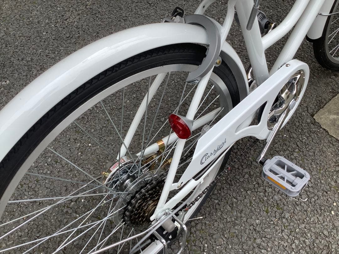 ganpu33 クラシカルジュニア　24インチ　6段変速ホワイト/※104