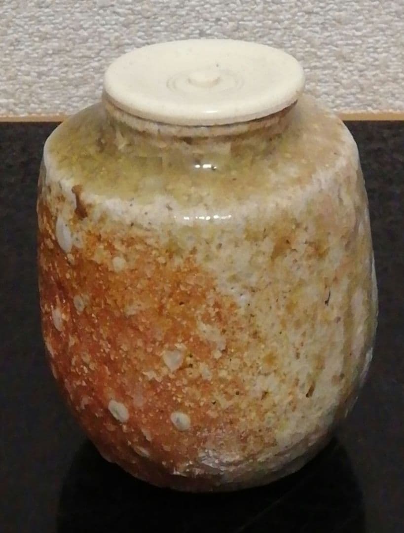 谷清右衛門作　信楽焼　茶入　共箱　仕服付　茶道具