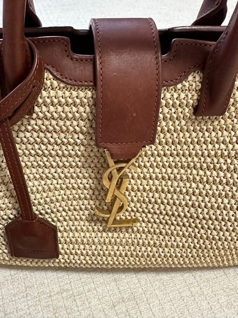サンローラン SAINT LAURENT カバス CABAS ラフィア