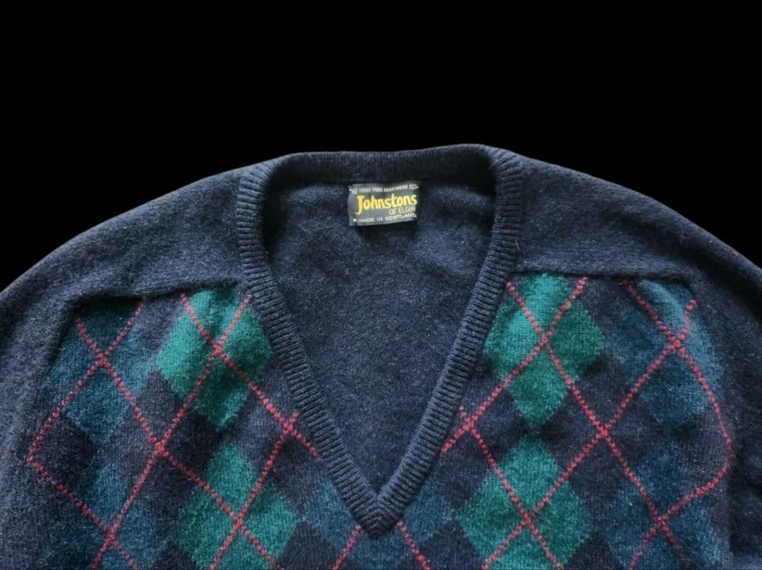 トップス 80s Johnstons of ELGIN Pure Cashmere 42