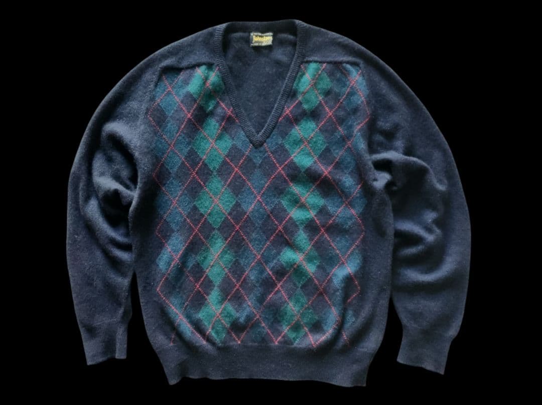 トップス 80s Johnstons of ELGIN Pure Cashmere 42