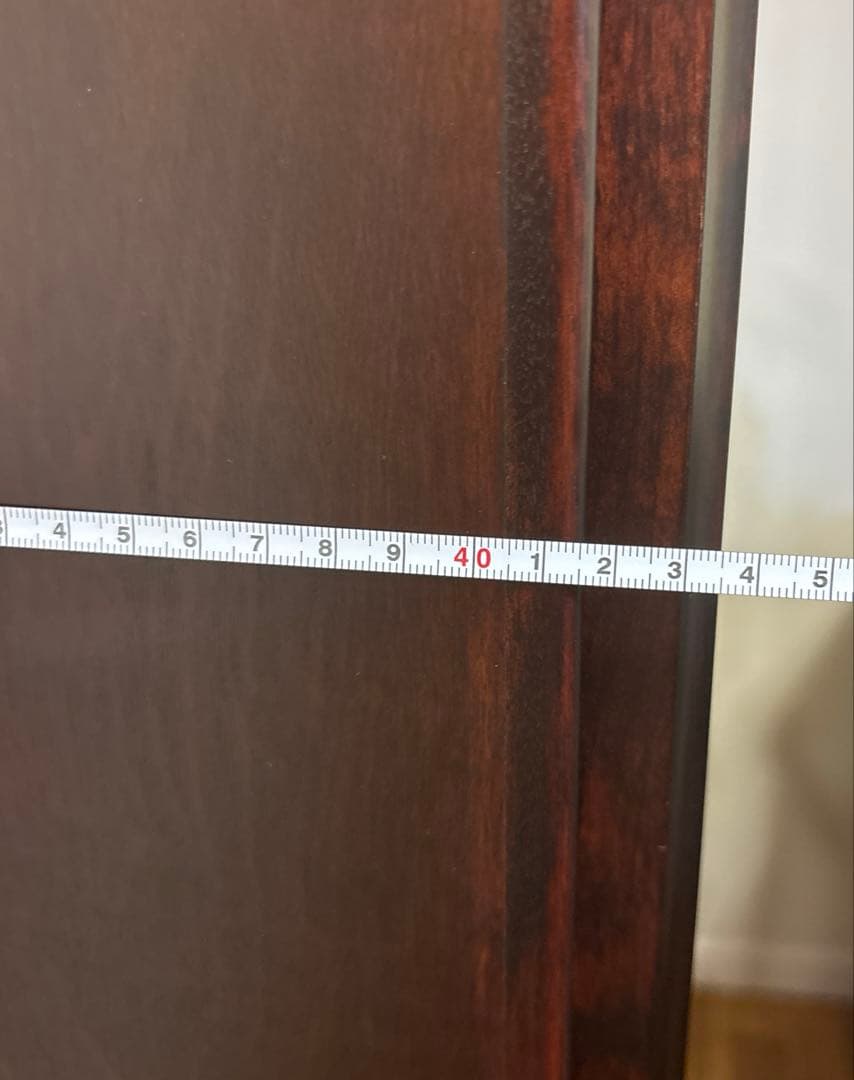 スライド式ガラス扉　本棚　ダークブラウン