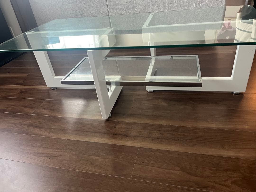 IDC大塚家具 アルテジャパン ガラス センター テーブル ホワイトYG-63