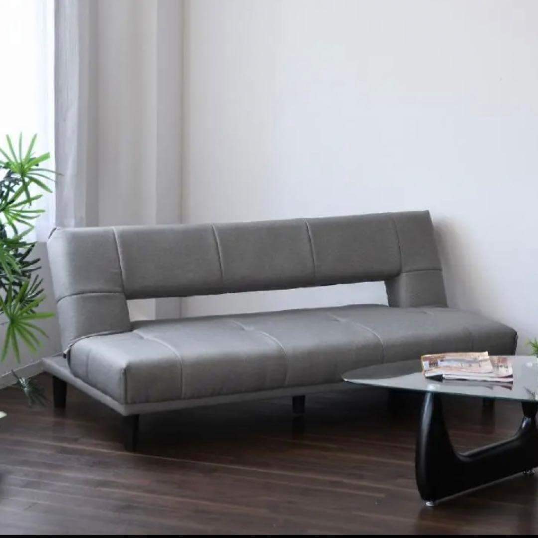 ソファーベッド　新品　3人掛け　ブルー　グレー　おしゃれ