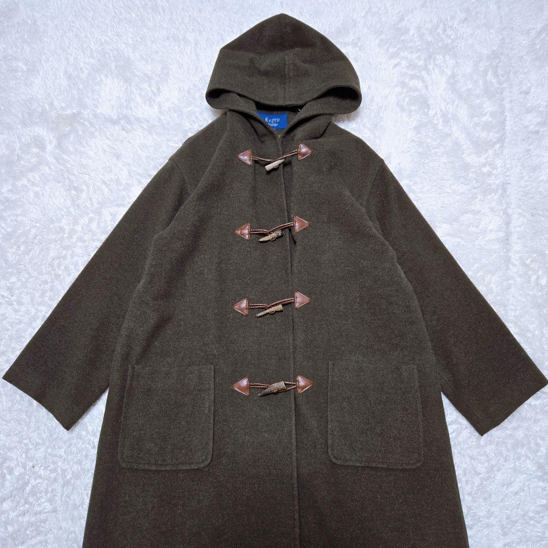 【キース】 ダッフルコート ロングコート ウールコートフード付き カーキ 深緑