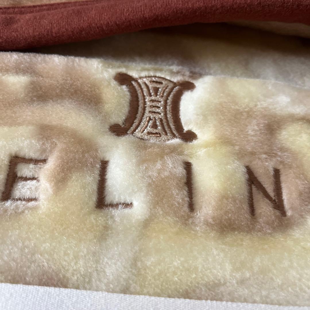 CELINE セリーヌ アクリルニューマイヤー毛布　新品　ベージュ　シングル