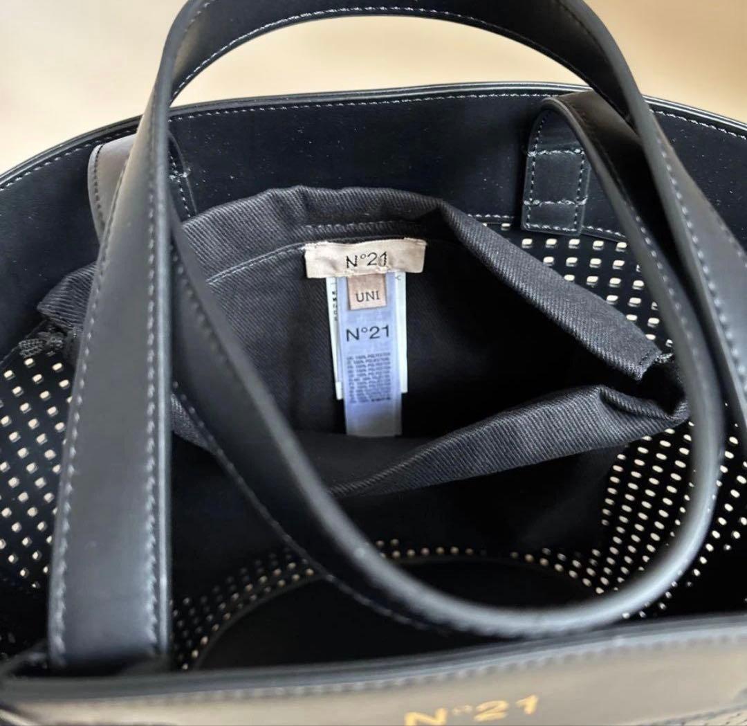 N°21 ブラック かごバッグ 中型
