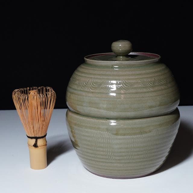 黒井千左　虫明水指　共箱　茶道具　岡山県