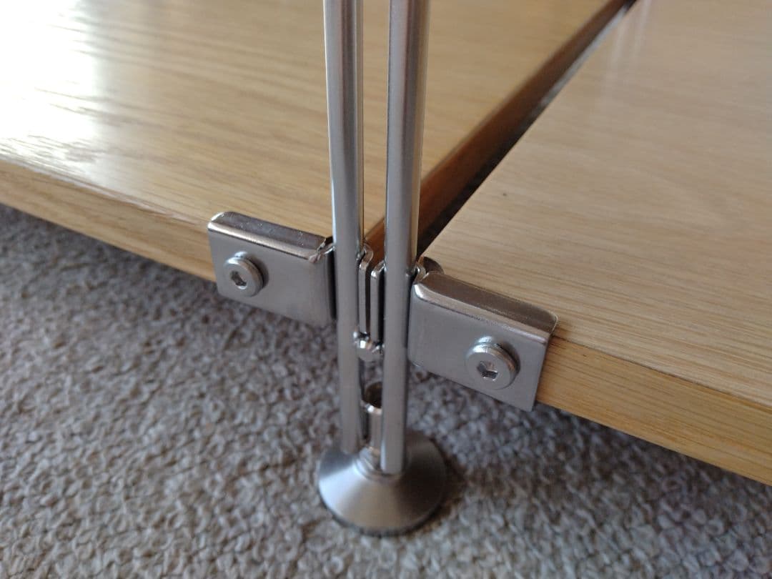 【美品】MUJI無印良品 ステンレスユニットシェルフ小56cmオーク材4段連結